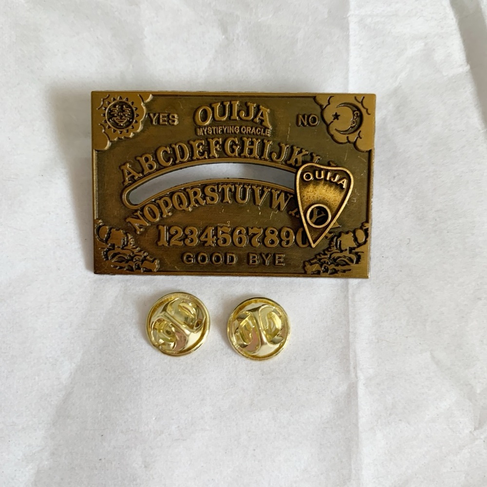 New Mystical Bronze & Gold Oracle Ouija Board Sliding Brooch Decorative Pin